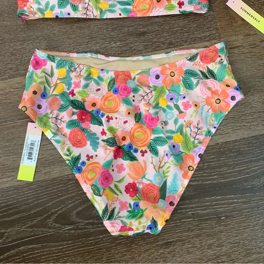 Summersalt X Rifle company pink floral oasis is ruffle bikini set 8 NWT - Picture 7 of 11